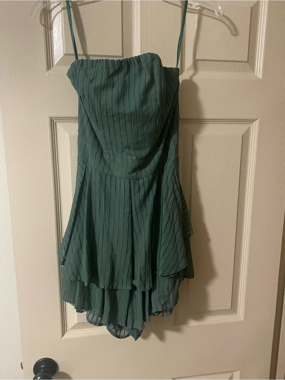 Green Strapless Romper